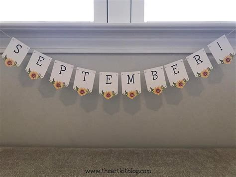 September Banner Printable, September Wall Art, Summer Fall Printable Download, Monthly Banner ...