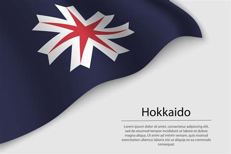 Wave flag of Hokkaido is a region of Japan 21852914 Vector Art at Vecteezy