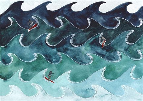 Surf Waves Illustration Giclee Print | Etsy | Wave illustration, Giclee print, Affordable art