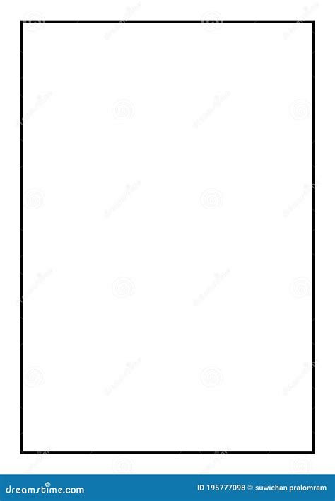 A4 Size Paper with Black Border Stock Illustration - Illustration of line, empty: 195777098