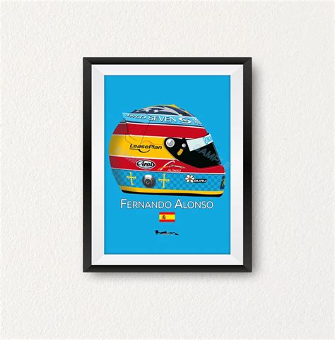 Fernando Alonso F1 Helmet Print - Etsy