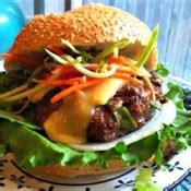 Asian BBQ Burger with Sriracha Mayo - Flavor Mosaic