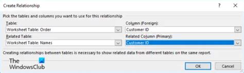 How to create relationships between Tables in Excel