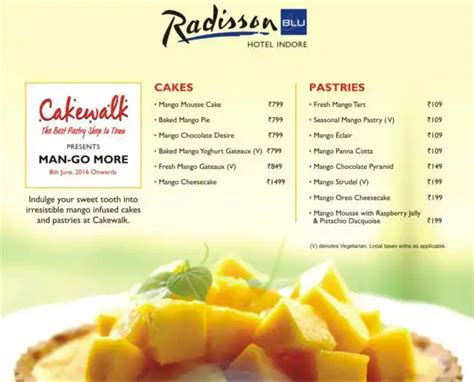 Cake Walk - Radisson Blu Hotel Menu - Zomato