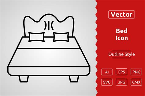 Vector Bed Outline Icon Design Graphic by Muhammad Atiq · Creative Fabrica