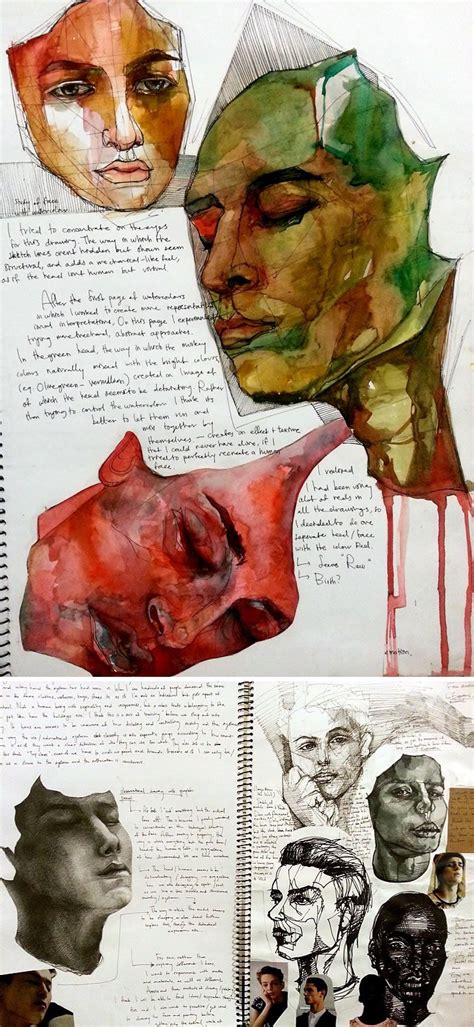 Art Sketchbook Ideas: creative examples to inspire students | Studio art folio, A level art ...