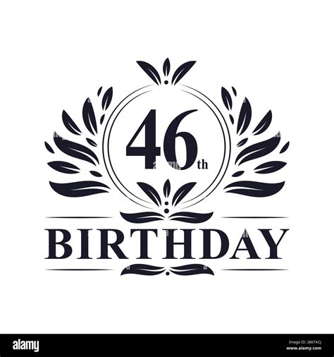 46th Birthday celebration, luxury 46 years Birthday logo design Stock Vector Image & Art - Alamy