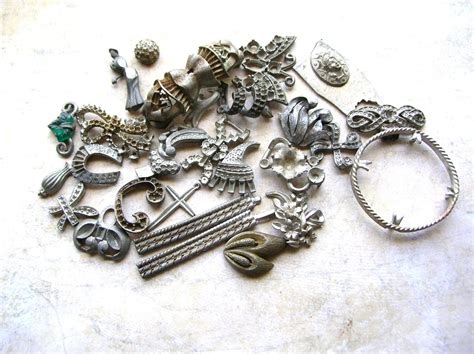 Vintage Pot Metal Jewelry Blanks and by BohemianGypsyCaravan