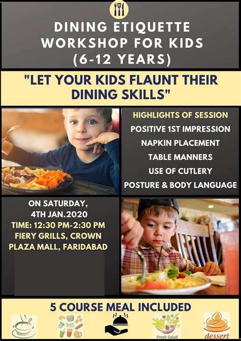 DINING ETIQUETTE WORKSHOP FOR KIDS - Faridabad | MeraEvents.com