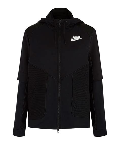 Lyst - Nike Black Perforated Full-zip Hoodie Jacket in Black