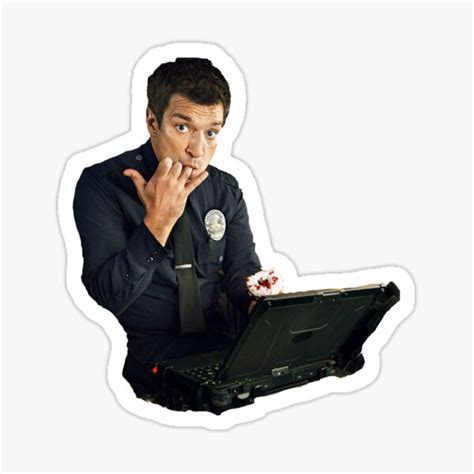 "Nathan Fillion is The Rookie" Sticker for Sale by sandiesque | Redbubble