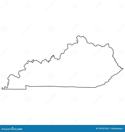 Kentucky KY State Border USA Map Outline Cartoon Vector | CartoonDealer.com #187851339