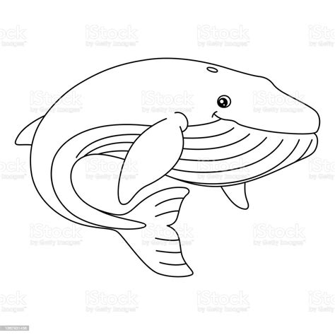 Blue Whale Coloring Page Isolated For Kids Stock Illustration ...