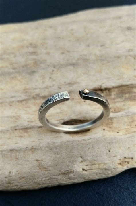 Minimalist Sterling Silver Ring Organic Simple Ring - Etsy