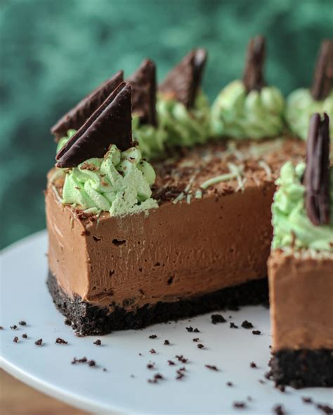 No-Bake Mint Chocolate Cheesecake - Baker Jo