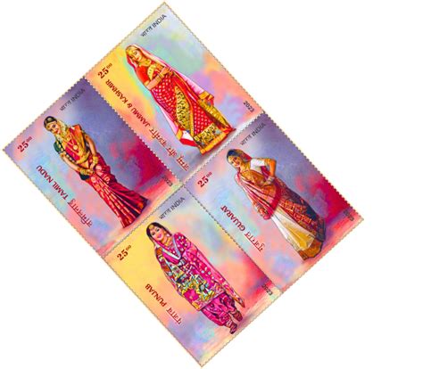 12-02-2023: Bridal Costumes of India Stamp (Set of 2 Stamps) - Buy Indian Stamps - Philacy