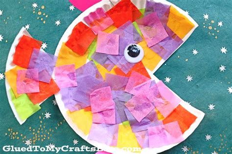 Paper Plate & Tissue Paper Tropical Fish - Kid Craft | Paper plate fish, Rainbow fish crafts ...