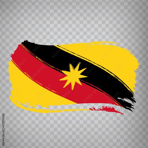 Flag Sarawak brush strokes. Waving Flag of Sarawak State on transparent background for your web ...