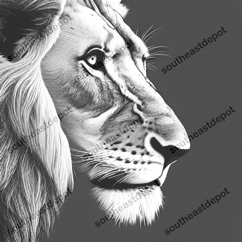 Lion Head Side Profile Drawing