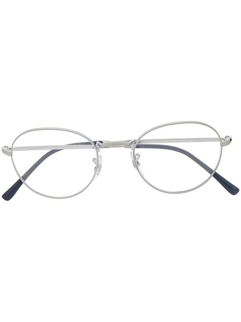 Ray-Ban logo-engraved round-frame Glasses - Farfetch