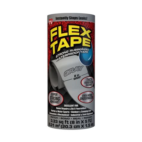 Flex Tape Flex Seal 8-in x 5 Gray Duct Tape at Lowes.com