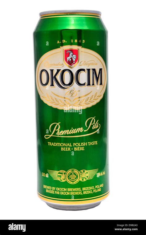 Beer can: Polish 'Okocim Premium' Stock Photo - Alamy