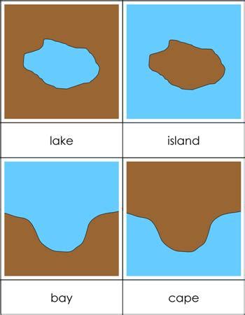 Land and Water Forms Nomenclature Cards from Montessori for Everyone