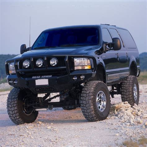 Road Armor® - Ford Excursion 2000 Stealth Series Full Width Front Winch HD Bumper with Titan II ...