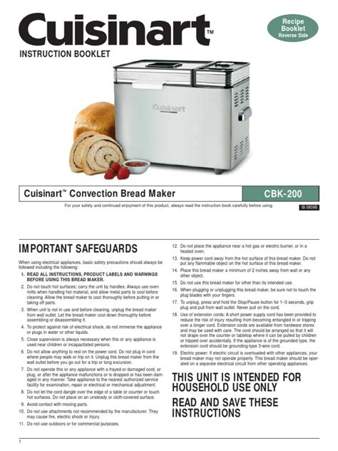 Cuisinart Bread Maker Manual | PDF | Breads | Dough