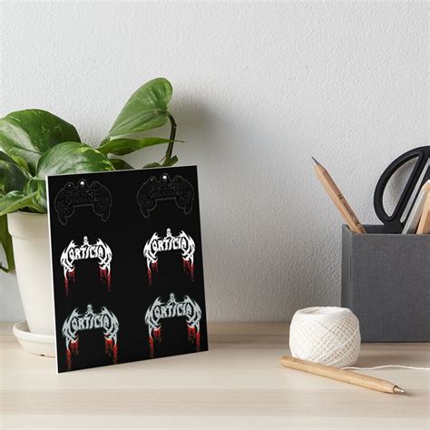 "Mortician - death metal band logo sticker pack" Art Board Print by hallowedbetshop | Redbubble