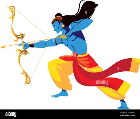 lord ram cartoon with bow and arrow design, Happy dussehra festival and ...