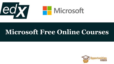 Microsoft Free Online Courses - Opportunities Finder