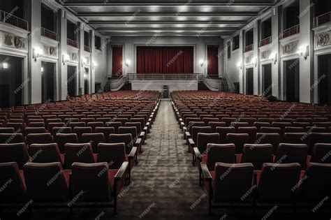 Premium AI Image | A theater with a red curtain and a red curtain.