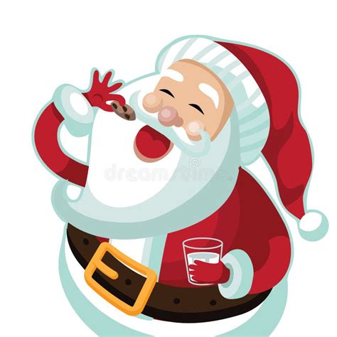 Santa Claus Eating a Christmas Cookie Stock Vector - Illustration of card, celebration: 62468902