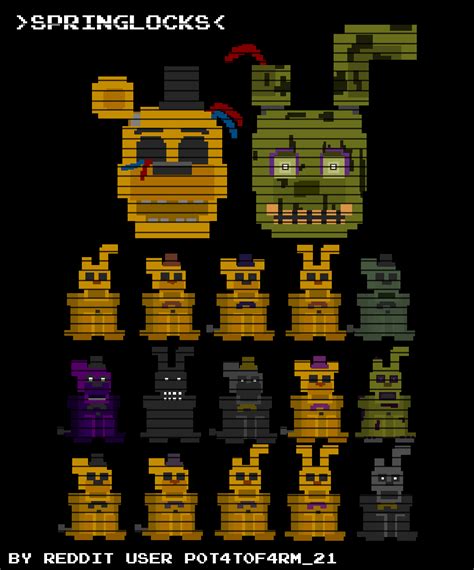 The Springlock suits in all forms shown in the series, thoughts? : r/fivenightsatfreddys