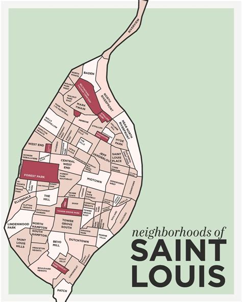 Map Of St Louis Neighborhoods - Vector U S Map