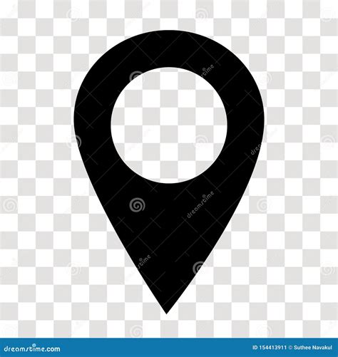 Location Pin Icon on Transparent. Map Marker Sign. Flat Style. Map ...