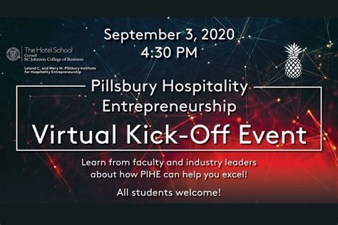 Pillsbury Institute for Hospitality Entrepreneurship Virtual Kick-Off ...