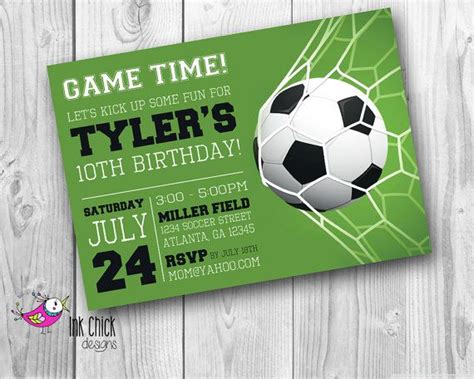 Soccer Birthday Invitation, Sports Invitation, Football Party, Printable, Digital File | Soccer ...