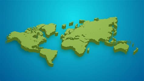 Premium Vector | World map with paper cut effect on blank background