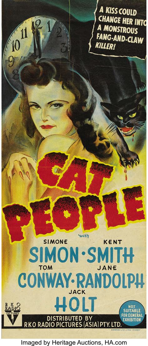 Cat People (RKO, 1942). Australian Daybill (13" X 30"). Val Lewton | Lot #28916 | Heritage Auctions