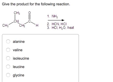 Solved Give the product for the following reaction. alanine | Chegg.com