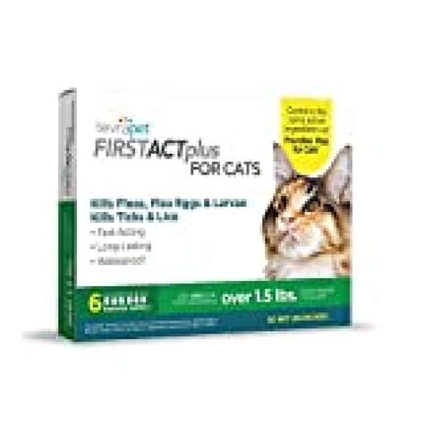 TevraPet FirstAct Plus Cat Flea and Tick Treatment, Flea Medicine for ...