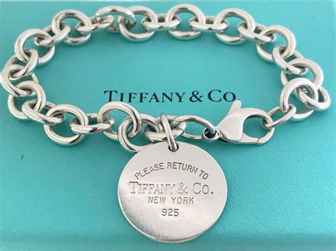 Authentic Tiffany & Co Silver Circle Tag Charm Bracelet, Tiffany And ...