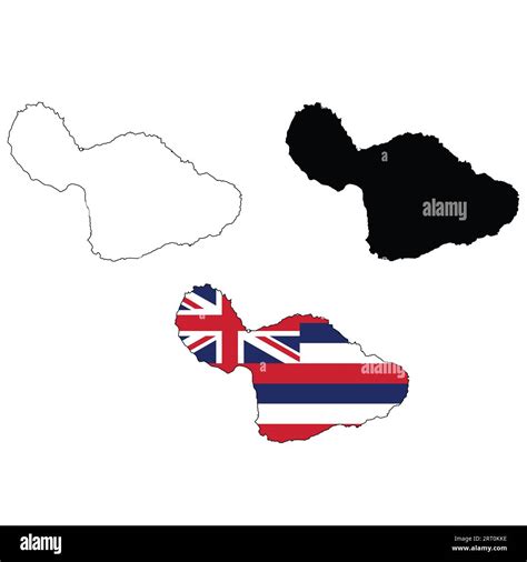 Maui Map icon. Maui island Clipart. Maui Flag Map Svg. Outline. flat ...