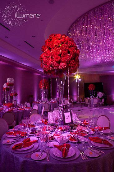 red and purple wedding decorations - Malinda Groves