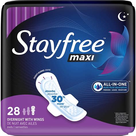 Stayfree Maxi Overnight Pads with Wings For Women, Reliable Protection ...