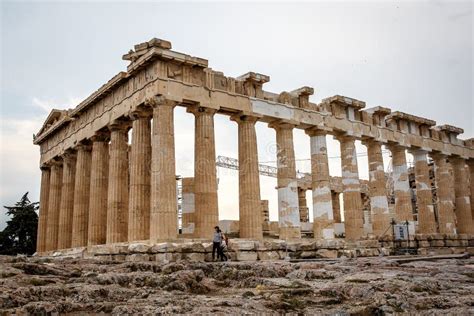 Athens, Greece - May 08, 2018. Reconstruction of Parthenon Temple in Acropolis Editorial Stock ...