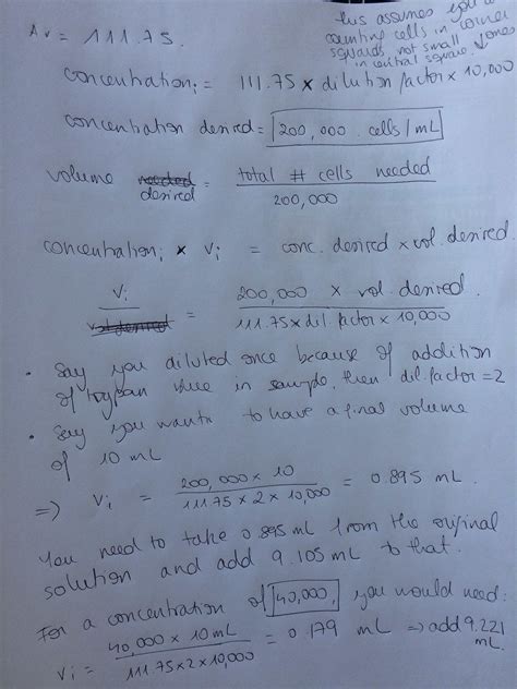 Hemocytometer calculation • Hemocytometer