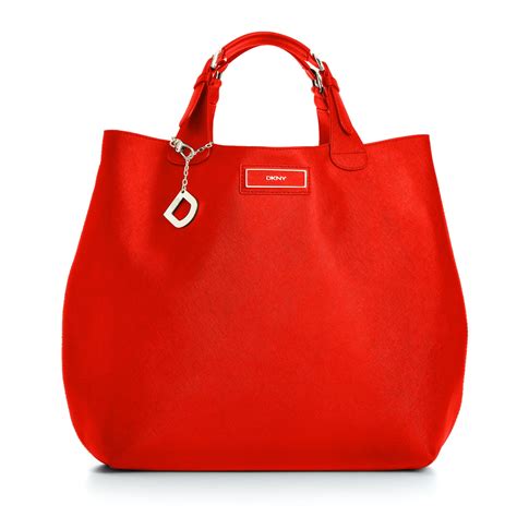 DKNY Dkny Handbag Saffiano Leather Large North South Tote in Red | Lyst